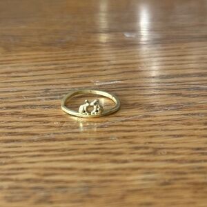 CATBIRD Bunny kissing Brass Ring